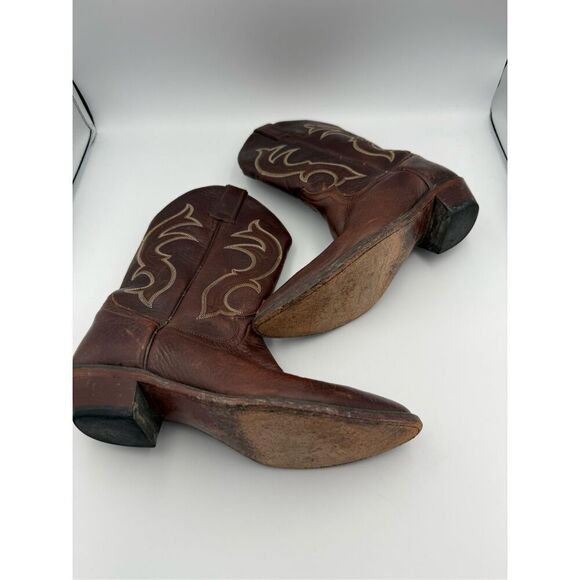 Justin Mens Brown Bay Apache Full Grain Leather Buck Western Cowboy Boots Size 9 main image 8